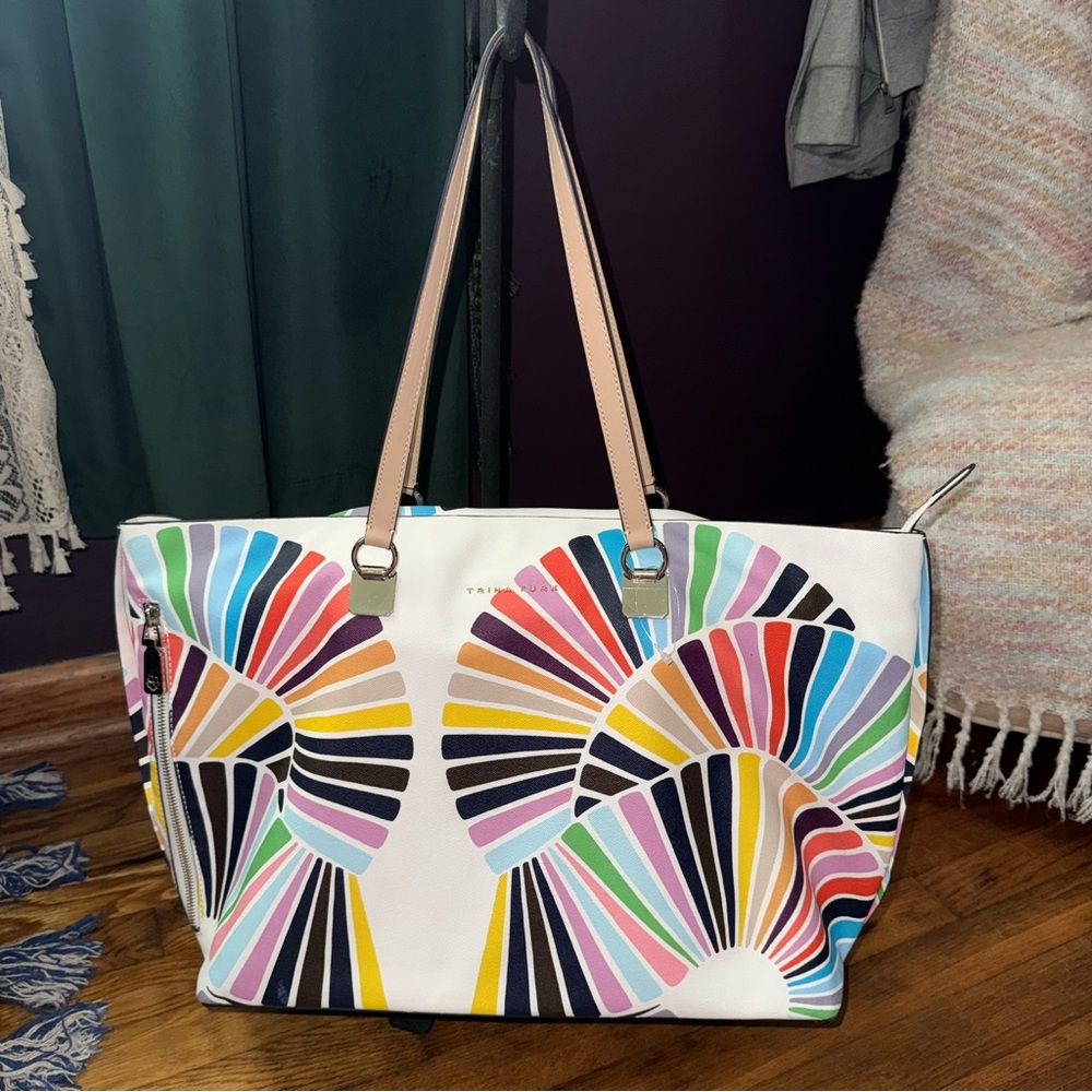 Trina Turk Sunburst XL tote Bag - White Multi Color
